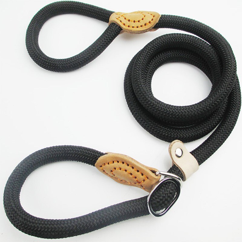 Heavy Duty Braided Rope Dog Leash with Adjustable Loop Collar for Effective Training and Easy Handling