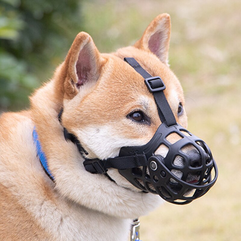 Silicone Pet Dog Muzzle - Breathable Basket Muzzles for Dogs - Stop Biting and Barking