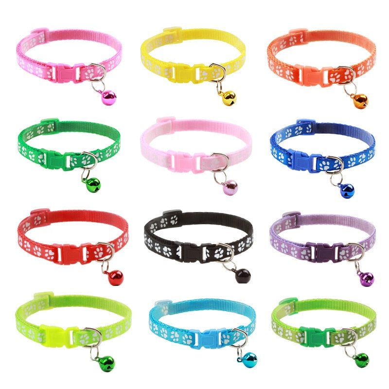 Colorful Dog Collars with Bell and Adjustable Buckle for Your Pooch's Style and Comfort.