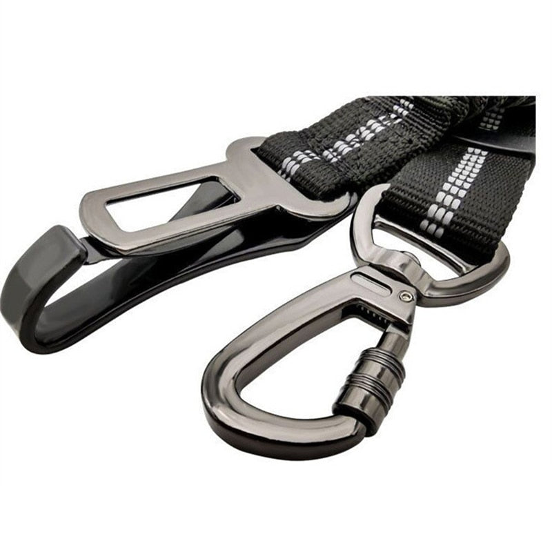 Adjustable Pet Dog Car Seat Belt - Reflective Nylon Rope Harness with Dual-Safe Bolt Hook for Small and Large Dogs - Essential Dog Accessories for Vehicle Safety