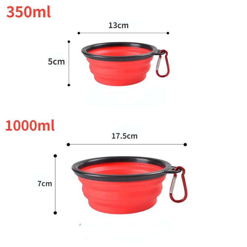 Foldable Silicone Pet Bowl Portable Puppy Food Container for Outdoor Camping