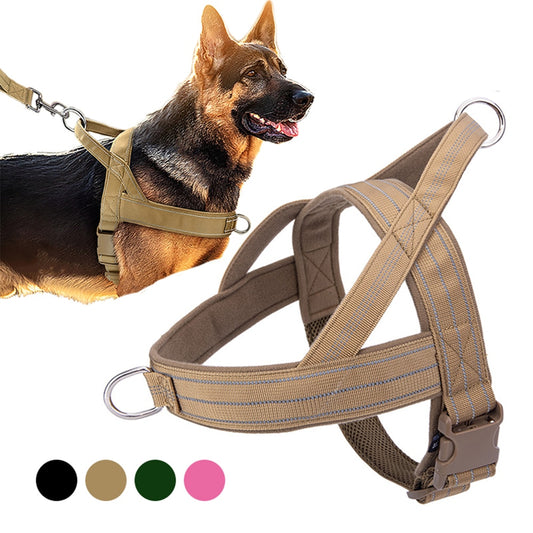 Luminous Dog Harness and Leash Set for K9 Service Dog Training - Perfect German Shepherd Vest for Medium to Large Dogs